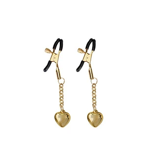 Затискачі для сосків з підвіскою Liebe Seele Solid Heart Nipple Clamps Gold