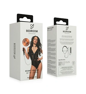 Нашийник з повідцем Bedroom Fantasies: Collar with Chain - Silver