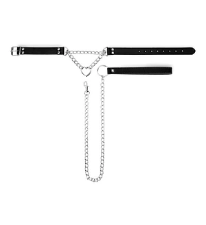 Нашийник з повідцем Bedroom Fantasies: Collar with Chain - Silver