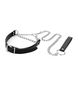 Нашийник з повідцем Bedroom Fantasies: Collar with Chain - Silver