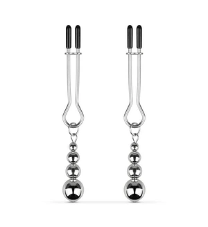 Затискачі для сосків Bedroom Fantasies: Nipple Clamps with Beaded Chain - Silver