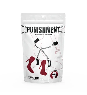 Хрестовина Punishment – Hog-Tie – Black, наручники + поножі на ланцюжку