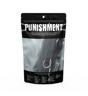 Хрестовина Punishment – Hog-Tie – Black, наручники + поножі на ланцюжку