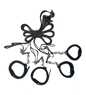 Розтяжка на ліжко Punishment – 5-Piece Bed Restraint Kit – Black, 5 предметів