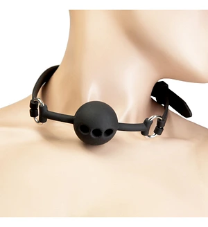 Повітропроникний кляп із силіконовою кулькою Punishment – Silicone Ball Gag – Black