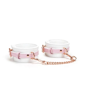 Наручники Liebe Seele White & Pink Fairy Goat Leather Hand Cuffs