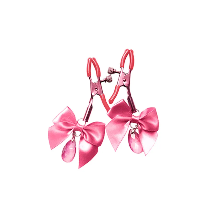 Затискачі для сосків з регулюванням Art of Sex - Flirty Bow, колір червоний