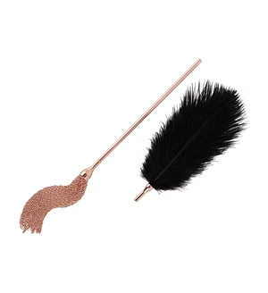 Лоскітка з металевим флогером Rosy Gold - Feather Tickler & Whip