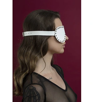 Маска на очі з заклепками Feral Feelings - Blindfold Mask, натуральна шкіра, чорна