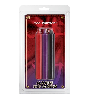 БДСМ свічки низькотемпературні Doc Johnson Japanese Drip Candles - 3 Pack Multi-Colored