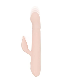 Вібратор-кролик із пульсацією Good Vibes Only – SHAI Thrusting Vibrator Soft Silicone – Pink, 3 мотори