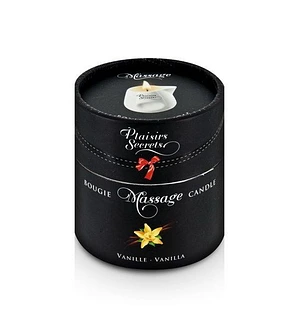 Масажна свічка Plaisirs Secrets Vanilla (80 мл) подарункове паковання, керамічний посуд