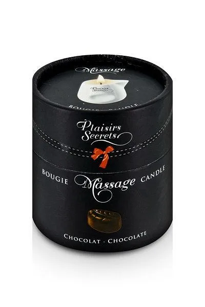 Масажна свічка Plaisirs Secrets Chocolate (80 мл) подарункова упаковка, керамічний посуд