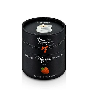 Масажна свічка Plaisirs Secrets Strawberry (80 мл) подарункова упаковка, керамічний посуд