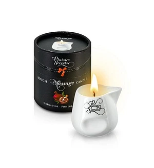 Масажна свічка Plaisirs Secrets Pomegranate (80 мл) подарункова упаковка, керамічний посуд