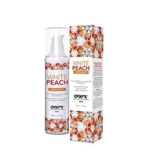Масажна олія EXSENS Organic White Peach 50мл розігрівальна, без цукру, без парабенів, їстівна