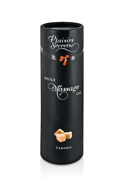 Масажна олія Plaisirs Secrets Caramel (59 мл) з афродизіаками, їстівна, подарункове паковання