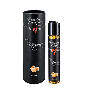 Масажна олія Plaisirs Secrets Caramel (59 мл) з афродизіаками, їстівна, подарункове паковання