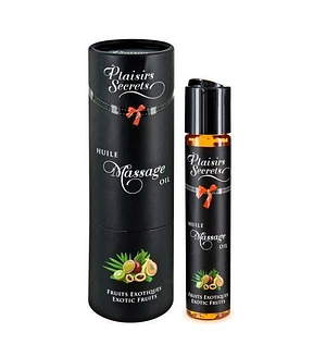 Масажна олія Plaisirs Secrets Exotic Fruits (59мл) з афродизіаками їстівна, подарункове паковання