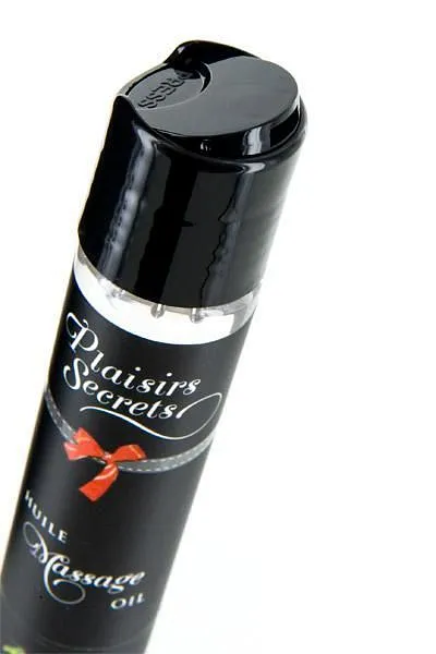 Масажна олія Plaisirs Secrets Strawberry (59 мл) з афродизіаками, їстівна, подарункове паковання