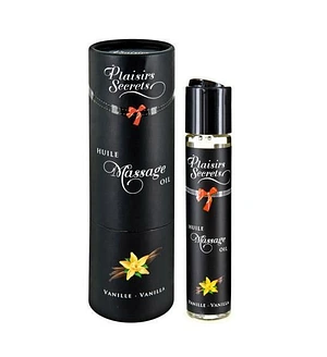 Масажна олія Plaisirs Secrets Vanilla (59 мл) з афродизіаками, їстівна, подарункове паковання