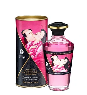 Розігрівальна олія Shunga Aphrodisiac Warming Oil – Raspberry Feeling (100 мл) без цукру, смачна