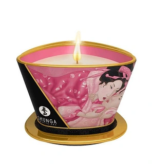 Масажна свічка Shunga Massage Candle – Rose Petals (170 мл) з афродизіаками