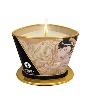 Масажна свічка Shunga Massage Candle – Vanilla Fetish (170 мл) з афродизіаками