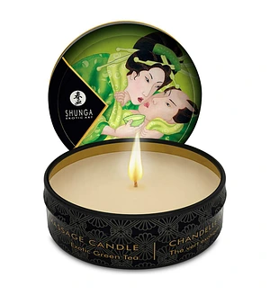 Масажна свічка Shunga Mini Massage Candle – Exotic Green Tea (30 мл) з афродизіаками