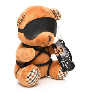 Плюшевий ведмедик ROPE Teddy Bear БДСМ у шкіряній масці та обв’язці, 22x16x12 см