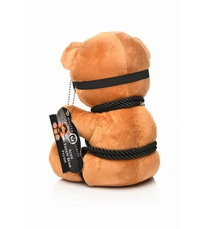 Плюшевий ведмедик ROPE Teddy Bear БДСМ у шкіряній масці та обв’язці, 22x16x12 см