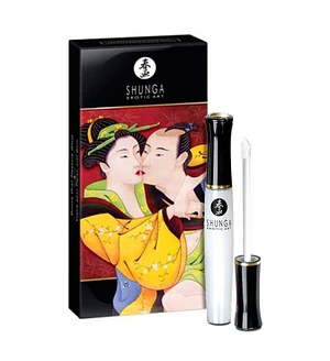 Стимулювальний блиск для губ Shunga LIPGLOSS – Sparkling Strawberry Wine (10 мл), ефект поколювання