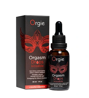 Збуджувальні краплі для клітора Orgie Orgasm Drops Kissable, 30 мл, тепло-холод, смак яблука