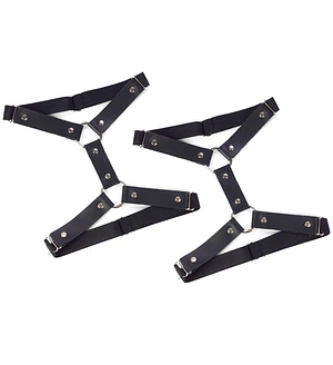 Гартери на ногу із натуральної шкіри Art of Sex - Kristina Leg Garters (2 шт), цвет Чорний