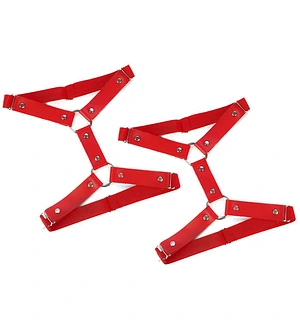 Гартери на ногу із натуральної шкіри Art of Sex - Kristina Leg Garters (2 шт), колір Червоний