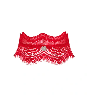 Широкий мереживний чокер Obsessive Bergamore choker, red