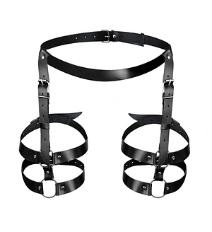 Шкіряні гартери Art of Sex - Melani Leather garters, Чорні XS-M
