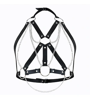 Портупея жіноча Art of Sex - Aiden Leather harness, Чорна L-2XL