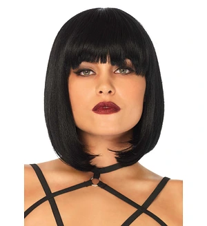 Коротка перука каре з чубчиком Leg Avenue Short natural bob wig, чорна