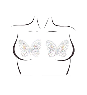 Пестис-метелики з кристалів Leg Avenue Chrysallis nipple sticker, наліпки, світяться у темряві