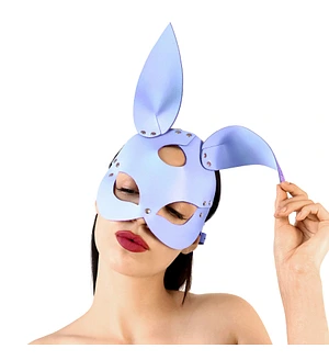 Шкіряна маска Зайчика Art of Sex - Bunny mask, колір Лавандовий