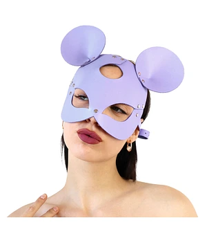 Шкіряна маска мишки Art of Sex - Mouse Mask, колір Лавандовий