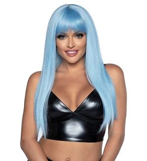 Довга блакитна перука Leg Avenue Long straight bang wig Blue, гладенька, 61 см