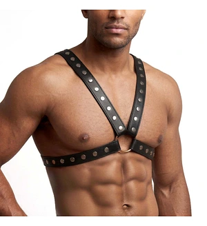 Чоловіча портупея Art of Sex - Spartacus, натуральна шкіра, колір чорний, розмір L-2XL