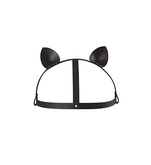 Маска кішечки Bijoux Indiscrets MAZE - Cat Ears Headpiece Black, екошкіра