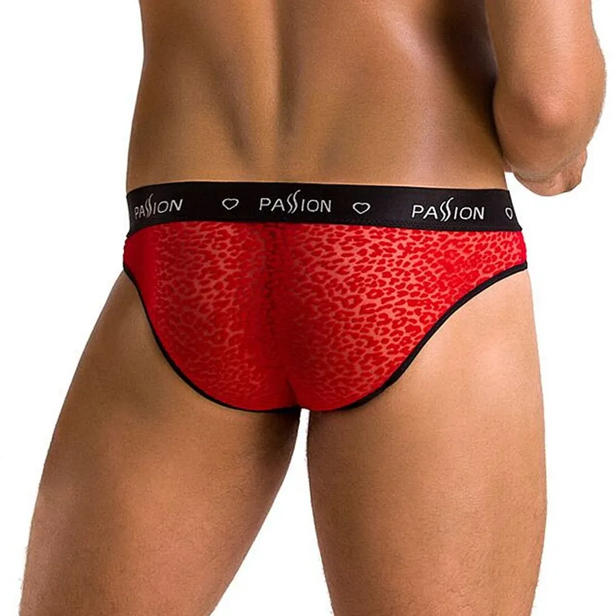 Чоловічі напівпрозорі труси Passion 031 SLIP MIKE, під леопард