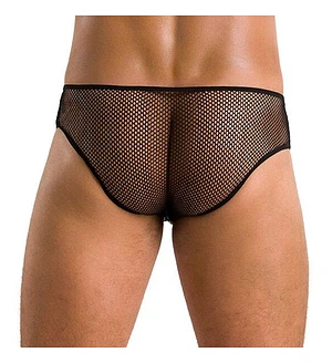 Чоловічі труси зі шнурівкою Passion 035 SLIP RICHARD, екошкіра, сітка