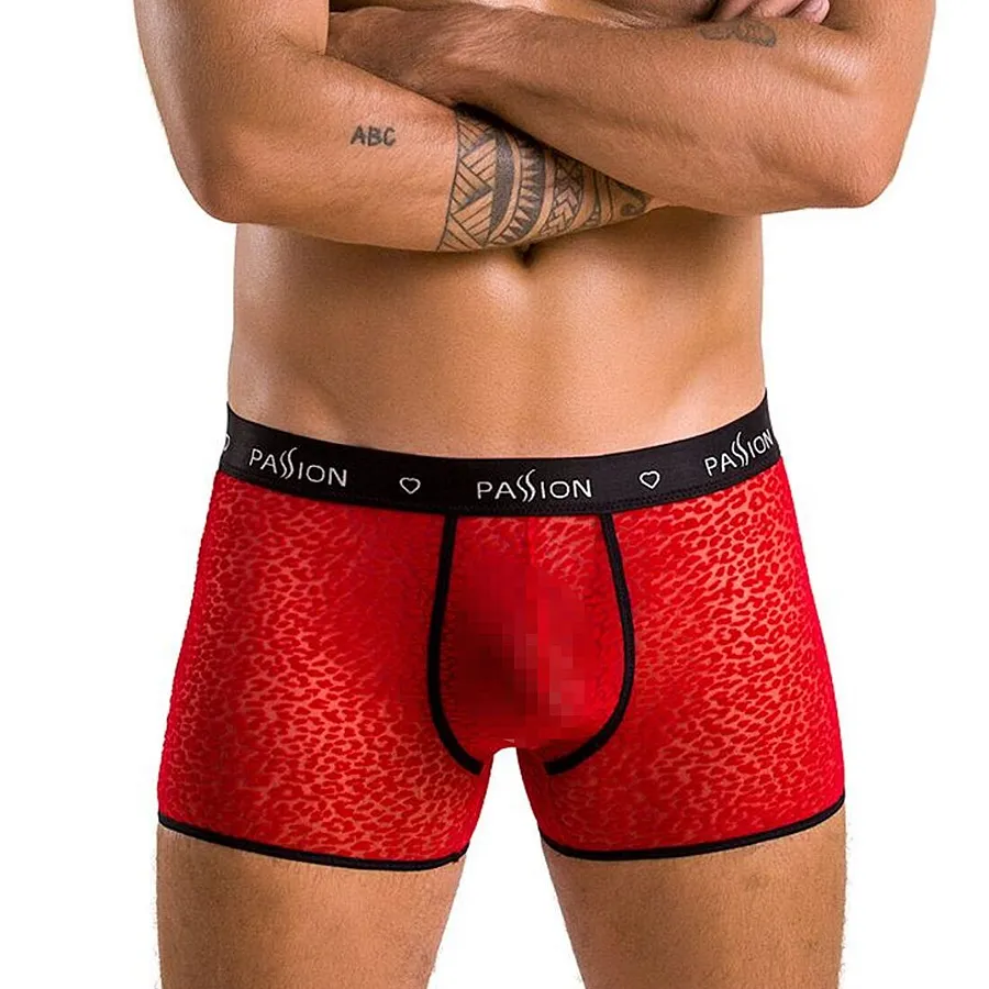 Чоловічі прозорі боксери Passion 046 SHORT PARKER, сітка, під леопард