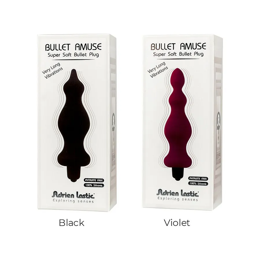 Анальна пробка з вібрацією Adrien Lastic Bullet Amuse Black, макс. діаметр 3,9 см