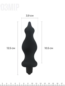 Анальна пробка з вібрацією Adrien Lastic Bullet Amuse Black, макс. діаметр 3,9 см